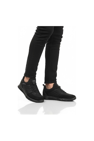 Siyah Elastik Bağcıklı Hafif Esnek Erkek Spor Ayakkabı Dong 2534 M Siyah-siyah