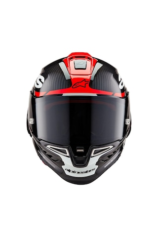 Alpinestars Supertech R10 Carbon Element Spor Motosiklet Kaskı Siyah Kırmızı Beyaz