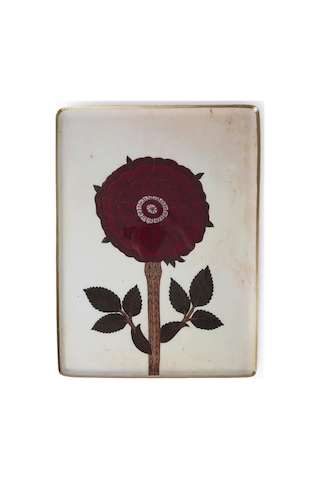 Yargıcı Çiçek Desenli Alüminyum Dikdörtgen Tepsi 58x40x1 Cm 26knhs1027c St