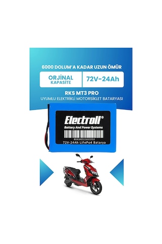 Rks Mt3 Pro Uyumlu Batarya Standart Kapasite Lifepo4 72v 24ah Elektrikli Motorsiklet Bataryası