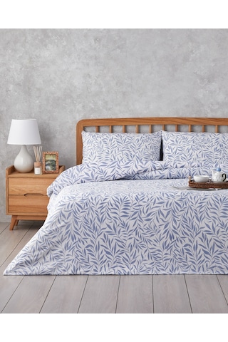 English Home Leaf Dream Kolay Ütülenir Tek Kişilik Nevresim Takımı 160x220 Cm Mavi