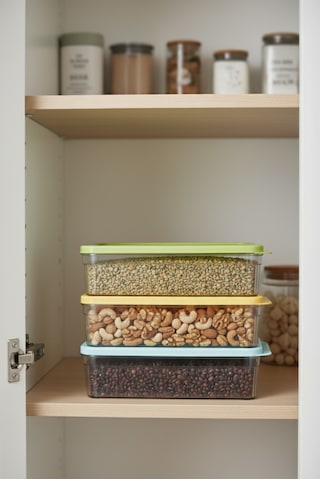 3'lü Buzdolabı Organizer Saklama Kabı Buzdolabı Düzenleyici 3x1.80 L Çok Renkli