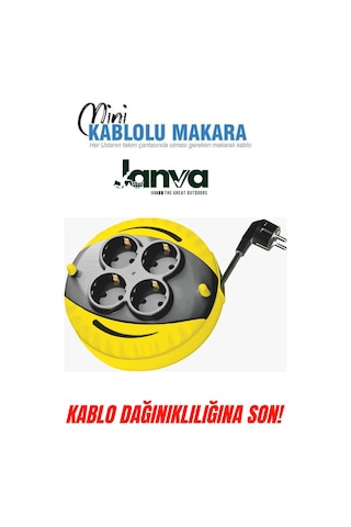 Çocuk Koruma Priz Pratik Ev Ofis Ve Iş Mini Seyyar Makaralı Elektrik Uzatma Kablo 3x1,5mm Diğer