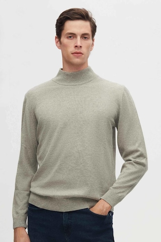 Classics Men Regular Fit Yarım Balıkçı Yaka Basic Triko Kazak-7125 Gri