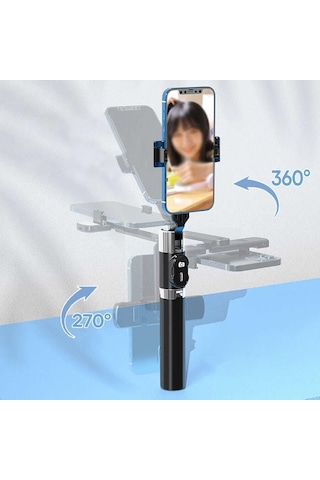 P60 Plus Çok Fonksiyonlu Kumandalı Tripod Ve Selfie Çubuğu Zore Selfi Çubuğu Beyaz Genel