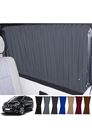 Pandami Mercedes Vito W447 5 Cam 2014+ Uyumlu Gri Raylı Oto Perde Takımı