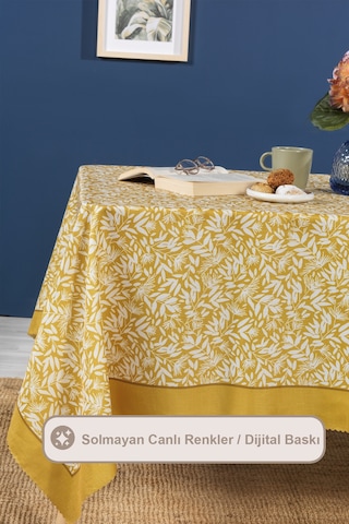 Elart Siena Masa Örtüsü Digital Baskılı 160x220 Cm Sarı Sarı