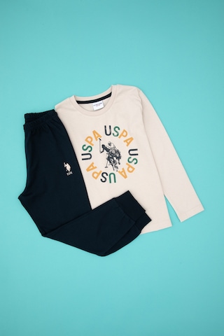 U.s. Polo Assn. Erkek Çocuk Bej Pijama Takım 50318681-vr011 Bej