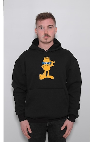 Garfield Cat Gözlüklü Kedi Hippi Sweatshirt Unisex Kapüşonlu Hoodie 001