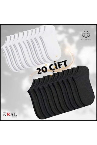Kadın - Erkek 20 Çift Düz Desen Ekonomik Bilek Boy Çorap
