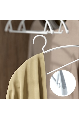 Xiaaokeji Kaymaz Elbise Askısı Dolap Düzenleyici Elbise Askıları Beyaz