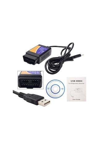 Onlinevitrin Elm327 Obd2 Kablolu Usb Girişli Araç Oto Arıza Tespit Cihazı V1.5