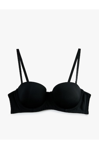 Koton Dolgulu Kaplı Balenli Push Up Sütyen Siyah 7wlk10077mk