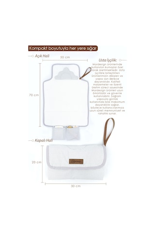 Bebek Çanta Alt Açma Minderi, Alt Değiştirme Pedi, Taşınabilir Bakım Çantası, Clutch Seri, Gri