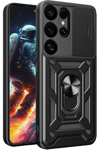 Samsung Galaxy Uyumlu S25 Ultra Kılıf Kamera Sürgülü Korumalı Zırh Kapak