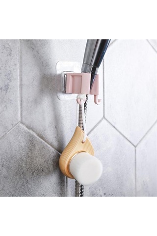Banyo Dekoru İçin Yapışkanlı Çift Askılı Lif Tutucu 2 Kademe Duş Başlığı Diğer