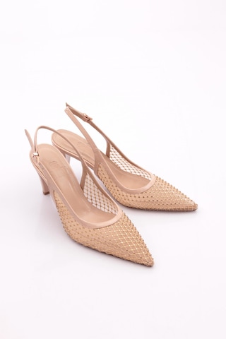 Dgn 830 Kadin Topuklu Ayakkabi Bej