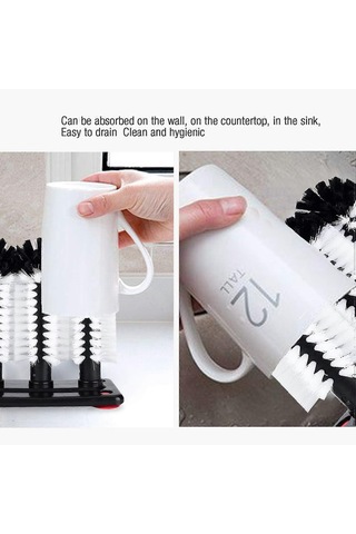 3'lü Vakumlu Cam Temizleme Fırçası Seti