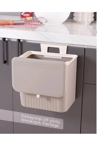 Origa 15 Lt Mutfak Tezgah Üstü Ve Dolap Askılı Çöp Kovası Latte