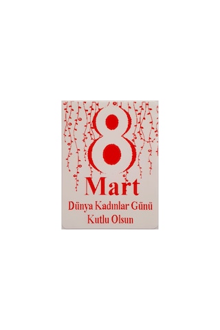 8 Mart Kadınlar Günü Etiketi - 8 Mart Sticker Yapışkanlı 30x40mm