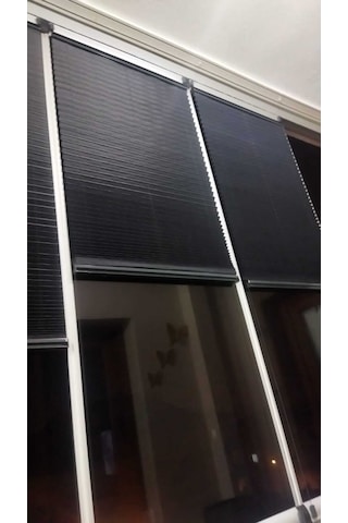 Katlanır Antrasit Renk Plise Perde Cam Balkon Ve Ev Perdesi Premium Serisi Askılı Veya Vidalı Antrasit