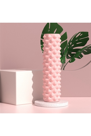 Anjiexun Yoga Direği Mini Egzersiz Aleti Spor Salonu Köpük Silindiri Egzersiz Boyun Masajı Pembe