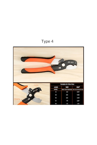 Neevoyu Mc05101-2 Elektrikçi Telli Kablo Soyucu 175mm , Çok Fonksiyonlu El Aleti, Kablo Çekirdeğini Hasarmaz, Pvc El Kolu İle Konforlu Kullanim