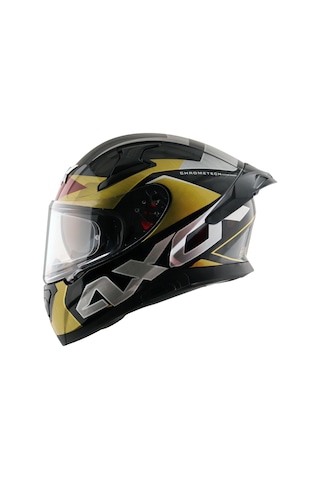 Axor Apex Chrometech Pinlock Dahil Kapalı Motosiklet Kaskı Altın - Kırmızı