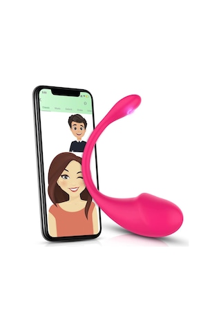 Pembe Tilki Telefon Kontrollü Yumurta Vibratör Pembe 7 Cm