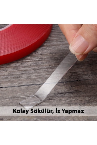 S-dizayn Çift Taraflı Bant 10mm X 5 Metre Şeffaf Silikon Vhb Bant A+kalite