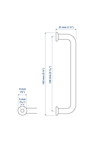 Ikea Bagganäs 2'li Mobilya Kulpu 143 Mm Krom