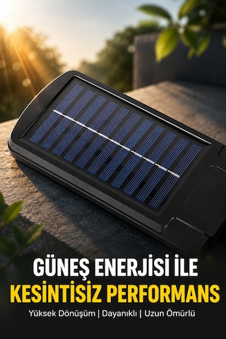 Hareket Sensörlü Solar Duvar Lambası 6 Cob Led 3 Modlu Uzaktan Kumandalı Bahçe Dış Mekan Aydınlatma