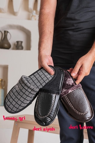 Stwenn 3 Lü Avantajlı Paket Kışlık Peluş Desenli Sessiz Ortopedik Taban Çeyiz Misafir Ev Terliği Set 3' Lü Erkek Çanak