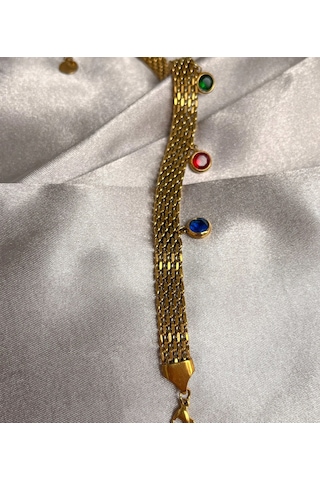 Laria Jewelry Üç Taşlı Hasır Bileklik