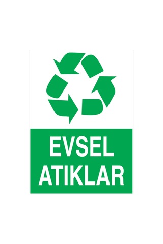 Evsel Atıklar Uyarı Tabelası - 20x30 Foreks - Gd7 Evsel Atıklar Uyarı Tabelası - 20x30 Foreks - Gd7