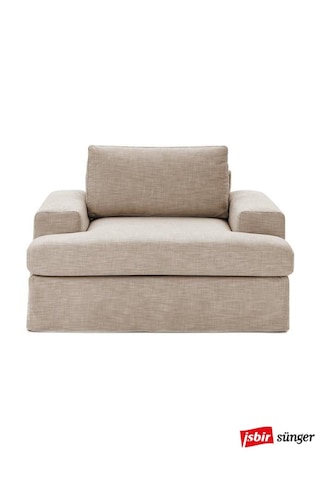 Mode Siesta Kuş Tüyü Berjer 11 Kahverengi Keten Kumaş İşbir Sünge Kahverengi