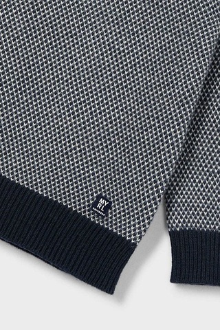 Erkek Çocuk İki Renkli Petek Desenli Triko Kazak - Lacivert Siyah