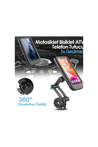 Gidon Bağlantılı Su Geçirmez Mıknatıslı Motorsiklet Telefon Tutucu 1 Adet