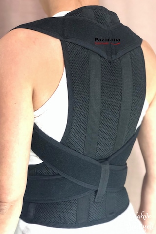 Overpazar Unisex Siyah Dik Duruş Durma Ortopedik Bel Ve Sırt Destek Korsesi Siyah
