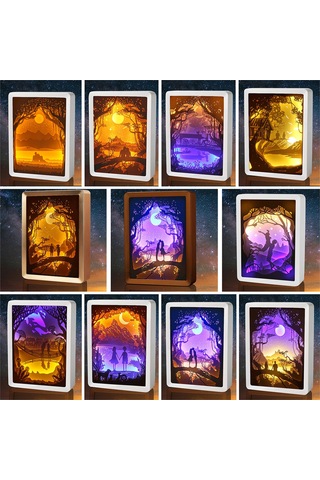 Reedark 3b Kağıt Oyma Gece Lambası - Led Masaüstü Dekoratif Aydınlatma, Hediye Seçenekleri