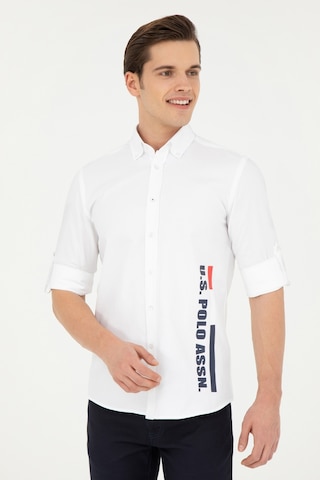 U.s. Polo Assn. Erkek Beyaz Gömlek Desenli 50283772-vr013 Beyaz