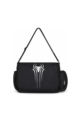 Sevbano Spider-man Örümcek Adam Film Kahramanı Baskılı Unisex Okul, Spor, Siyah