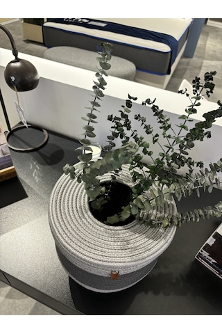 Kopya - Patrick Jüt Hasır Görünümlü Çöp Kovası, Dekoratif Sepet, Kağıt Çöpü Sepeti Griantrasit