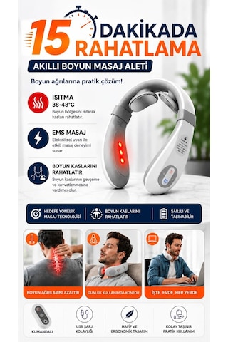Eldi Medikal 6 Modlu Isıtmalı Wellness Teknolojisi Boyun Ve Omuz Masaj Cihazı