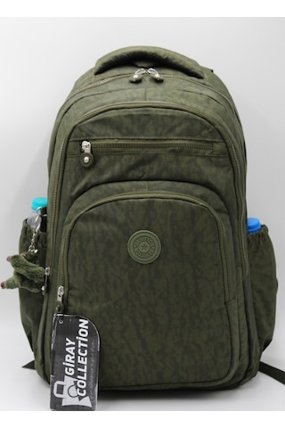 Günlük Krinkıl Kumaş Unisex Okul Sırt Çantası 1800 Haki
