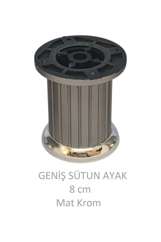Plastik 8 Cm Geniş Sütun Ayak, Mat Krom Mat Krom