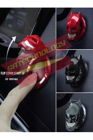 Start Stop Düğme Üzeri Çerçeve Aksesuar Batman Siyah