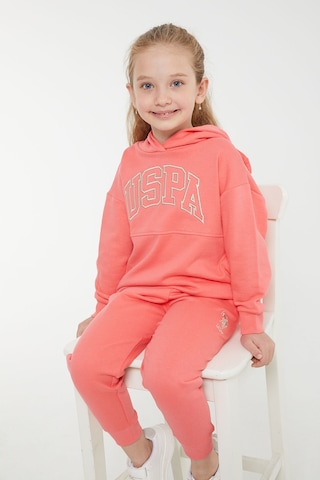 U.S. Polo Assn. Lisanslı Klasik Coral Kız Çocuk Eşofman Takım Pembe