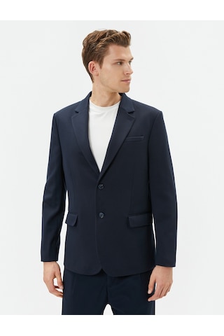 Koton Blazer Ceket Slim Fit Cep Detaylı Düğmeli Mono Yaka Lacivert 4sam50003hw 4SAM50003HW716 Lacivert