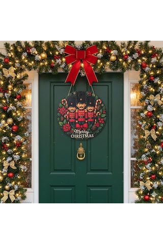 İngiliz Asker Yeni Yıl Evi Kapı Ve Duvar Süsü 30x30